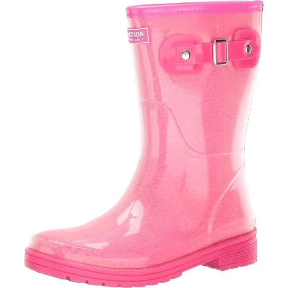 Kenneth Cole Reaction Women Rain Boots Rain Buckle Cozy Size US 5M Hot Pink - Picture 1 of 8